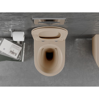 Mexen LENA Závesné WC Rimless vrátane sedátka soft-close cappuccino mat 30224064