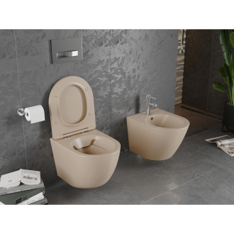 Mexen LENA Závesné WC Rimless vrátane sedátka soft-close cappuccino mat 30224064