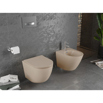 Mexen LENA Závesné WC Rimless vrátane sedátka soft-close cappuccino mat 30224064