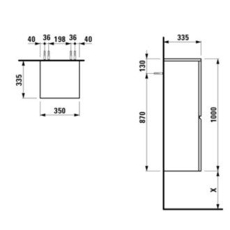 Kúpeľňová skrinka nízka Laufen Pro 100x33,5x35 cm biela H4831110954631