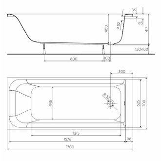 Obdĺžniková vaňa Bicykel Rekord 170x70 cm akrylát ľavá aj pravá XWP1670000
