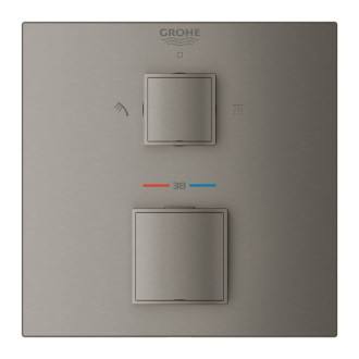 Vaňová batéria Grohe Grohtherm Cube bez podomietkového telesa kartáčovaný Hard Graphite 24154AL0
