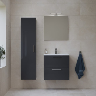 Kúpeľňová zostava s umývadlom 60 cm vrátane umývadlovej batérie, vtoku a sifónu VitrA Mia antracit KSETMIA60A