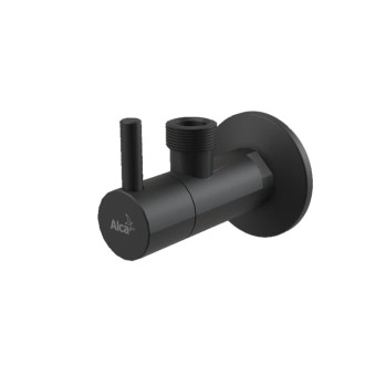 Rohový ventil Alca s filtrom 1/2"×1/2", okrúhly, čierna-mat ARV003BLACK