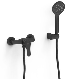 Sprchová batéria Tres Base Plus so sprchovacím setom 150 mm čierna matná 21616710NM