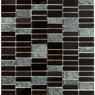 Nerezová mozaika Premium Mosaic Stone čierna 30x30 cm mat/lesk MOS4815BK