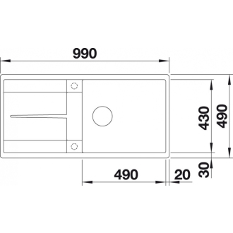 Blanco METRA XL 6 SF 519150 drez s odkvapom, obojstranný antracit drez do roviny
