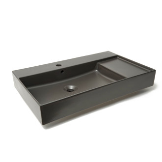Nábytkové umývadlo Roca Inspira 80x49 cm Onix mat otvor pre batériu vľavo A32752B640