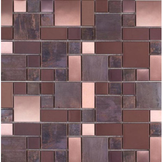 Medená mozaika Premium Mosaic Stone metalická hnedá 30x30 cm mat/lesk MOS4823CO