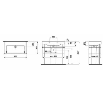Nábytkové umývadlo Laufen Pro S 85x46 cm bez otvoru pre batériu H8139650001091