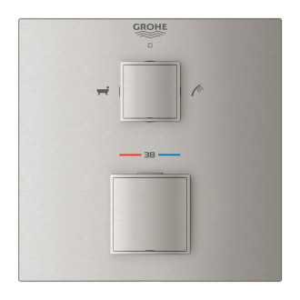 Vaňová batéria Grohe Grohtherm Cube bez podomietkového telesa supersteel 24155DC0