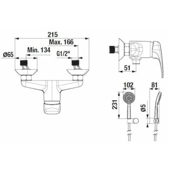 Sprchová batéria Jika Deep so sprchovacím setom 150 mm chróm H3311U70041311