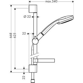 Sprchový set Hansgrohe Croma 100 s mydlenkou chróm 27717000