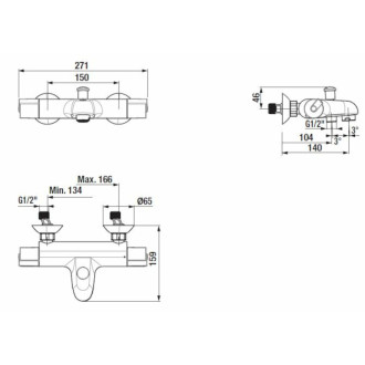 Vaňová batéria Jika Deep bez sprchového setu 150 mm chróm H3231U70044001