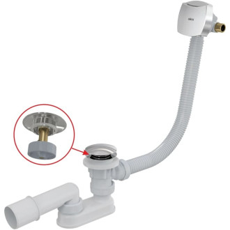 Vaňový sifón click/clack Alca s napúšťaním prepadom, 100 cm, chróm A509CKM100