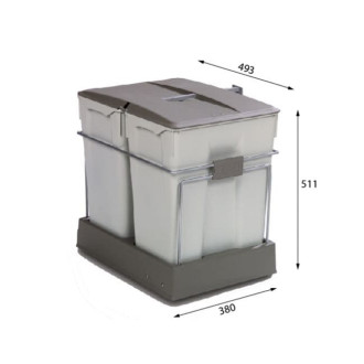 Odpadkový kôš Alveus Albio 40 2x30L 1090338