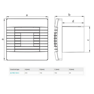 Haco ventilátor stenový biely s žalúziou AVPRO150S