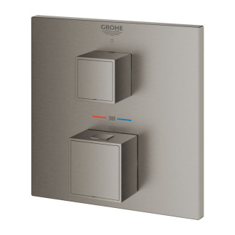 Sprchová batéria Grohe Grohtherm Cube bez podomietkového telesa kartáčovaný Hard Graphite 24153AL0