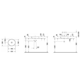 Umývadlo na dosku Duravit Starck 2 43,5x39,5 cm bez prepadu 2321440000