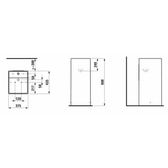 Voľne stojace umývadlo Laufen Kartell By Laufen 37,5x43,5 cm tri otvory pre batériu H8113310001581