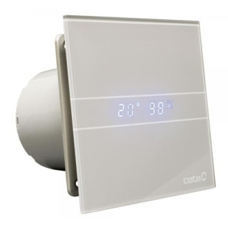 Cata ventilátor e100 GSTH sklo hygro časovač strieborný SIKOAE100GSTH