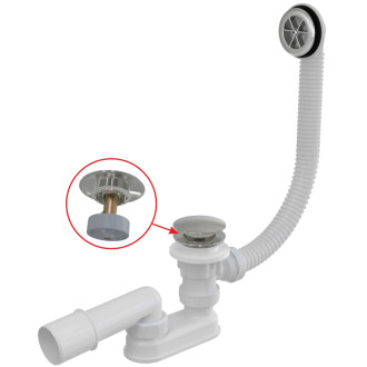 Vaňový sifón Alca click/clack, 80 cm, kov A505CKM80