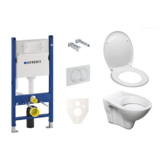 Závesný set WC S-line + modul Geberit Duofix s tlačidlom Delta 20 bielej SIKOGES5D0