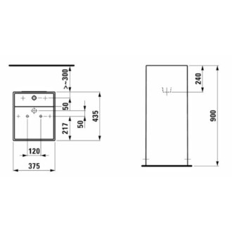 Voľne stojace umývadlo Laufen Kartell By Laufen 37,5x43,5 cm otvor pre batériu H8113310001111