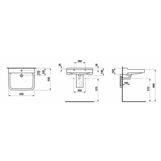 Bezbariérové umývadlo Laufen Pro 65x55 cm otvor pre batériu uprostred H8119530001041