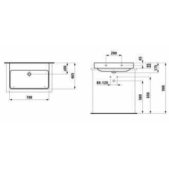 Umývadlo Laufen Pro S 70x46,5 cm bez otvoru pre batériu H8169674001091