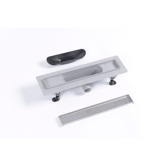 Sprchový žľab Polysan 40 cm polypropylén šedá lesk na vloženie dlažby 72836