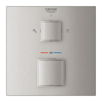Vaňová batéria Grohe Grohtherm Cube bez podomietkového telesa supersteel 24154DC0