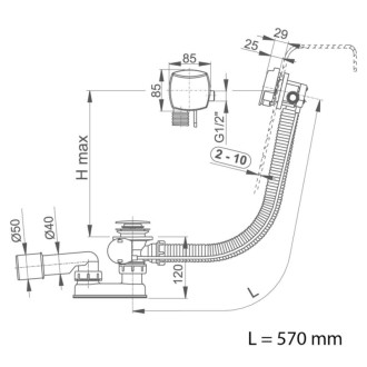 Vaňový automat Roth k vani okrúhly 8100022