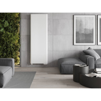 Oceľové doskové vykurovacie teleso Mexen Flat VR20S 1800 x 500 mm, spodné stredové pripojenie, 1090 W, biele - W6VR20S-180-050-00