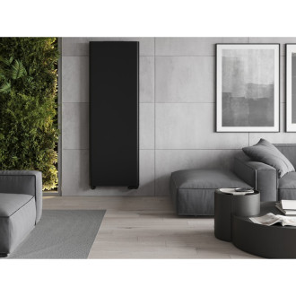 Oceľové doskové vykurovacie teleso Mexen Flat VR20S 2000 x 400 mm, spodné stredné pripojenie, 945 W, čierne - W6VR20S-200-040-70