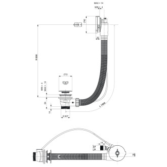 Vaňová súprava s napúšťaním, bovden, dĺžka 1000mm, biela 71855.10 53690 71855.10