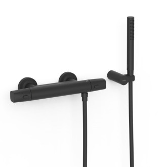 Sprchová batéria TRES Over-Wall s vaňovým setom 150 mm čierna mat 19016449NM