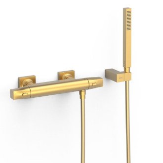 Sprchová batéria TRES Over-Wall s vaňovým setom 150 mm zlatá mat 19016459OM
