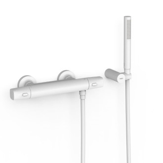 Sprchová batéria TRES Over-Wall s vaňovým setom 150 mm biela mat 19016449BM