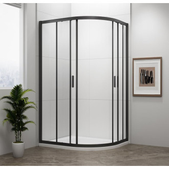Sprchovací kút asymetrický 90x120 cm Polysan Easy Black EL2715B
