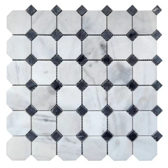 Kamenná mozaika Premium Mosaic Stone calacatta 30x30 cm leštená STMOSOCTACA
