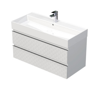 Kúpeľňová skrinka s umývadlom SAT Cube Way 100x47,5x46 cm biela mat CUBE3D461002ZBSAT