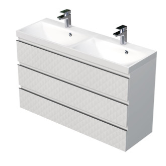 Kúpeľňová skrinka s umývadlom SAT Cube Way 120x71x40 cm biela mat CUBE3D1203ZB