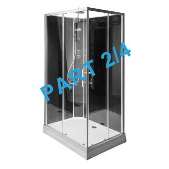GRANVIK sprchovací box 800x1200x2180 diel 2/4 fixné a posuvné sklo číre 18-120-09-50-00