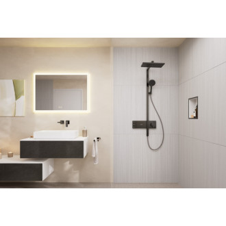 Sprchový systém Hansgrohe Raindance Alive Q s termostatickou batériou kartáčovaný čierny chróm 24591340