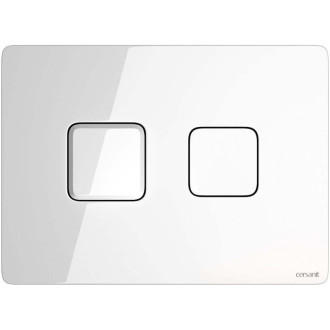 Cersanit Accento Square pneumatické tlačidlo biele sklo S97-054