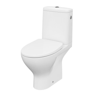 WC misa Cersanit Moduo 674 kombi biela 010 zadný odpad Clean On nádržka 3/5 sedadlo slim wrap duroplast soft close, K116-036