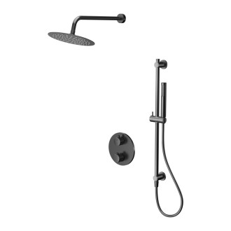 Batéria Cersanit Zen vaňová/sprchová podomietková termostatická čierna gun metal set B916, S952-046