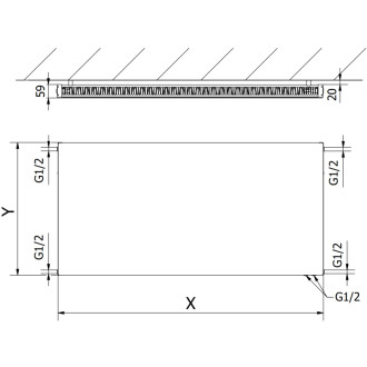 Doskový radiátor Mexen Flat CVF11 900 x 1600 mm, spodné pripojenie, 1746 W, antracit - W611F-090-160-66
