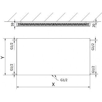 Doskový radiátor Mexen Flat CCF11 900 x 600 mm, spodné stredové pripojenie, 654 W, antracit - W6C11F-090-060-66